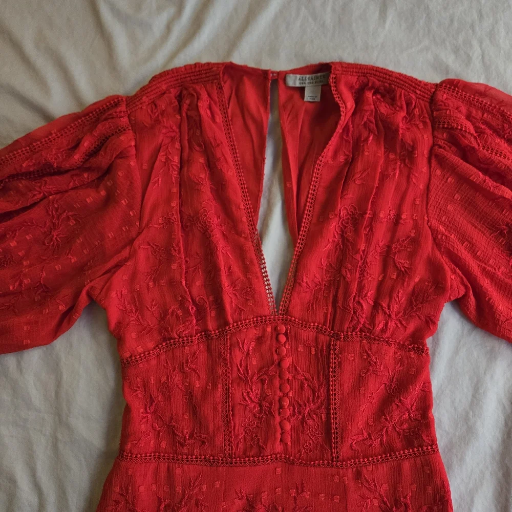 ALL SAINTS ❤️ Aspen Embroidered Maxi Dress sz 0 - like new! - Picture 7 of 16